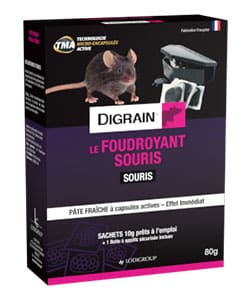 Foudroyant souris RACAN DIGRAIN 80g 1 Carton Foudroyant souris