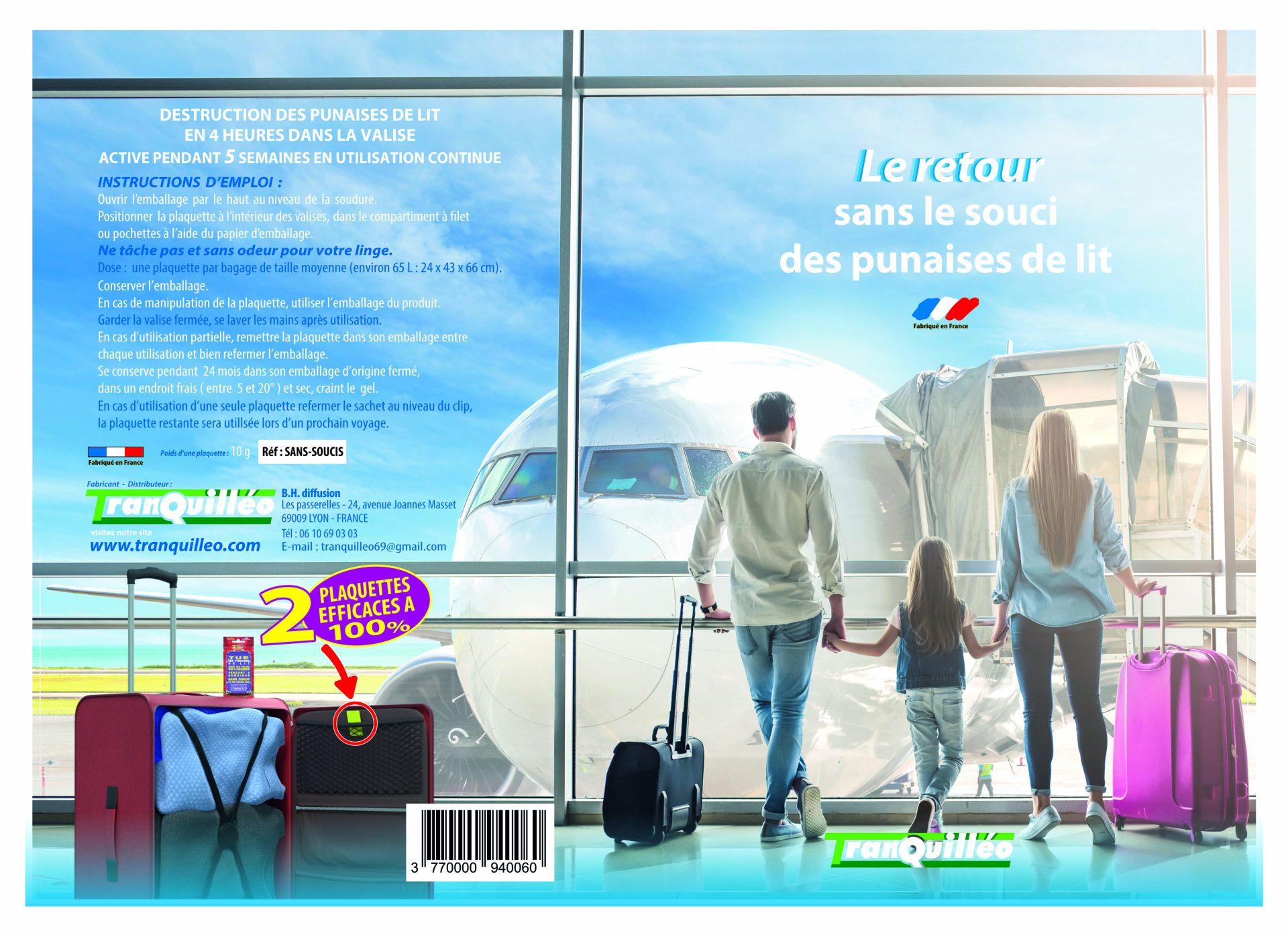 Lot de 2 plaquettes répulsives punaises de lit Tranquilleo Sans Soucis | Destruction punaises de lit tranquilleo sans soucis Destruction punaises de lit tranquilleo sans soucis